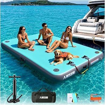 AWSUM Inflatable Dock Floating Dock Platform for Lakes Water Swimming
