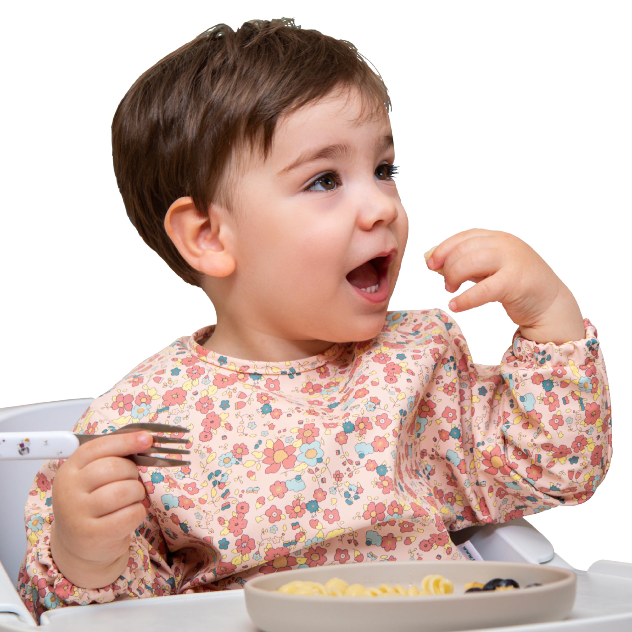 Babero con Mangas Impermeable Bebé ideal BLW. Babi Guardería para Comer y Pintar con Manga Larga Niños y Niñas de 6 a 36 Meses hasta 3 Años. Fácil Limpieza. Muy Suave. Regalo Bebe Navidad