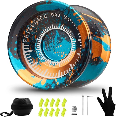 FETESNICE Yoyo Yoyo Yoyo profesional para niños, Yoyo de metal que no respondesensible de doble propósito, truco con bolsa, herramienta de