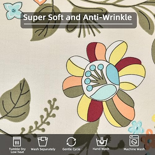 Miniatura 4 de NILUOH Wingback - Funda elástica para silla, 2 piezas, con respaldo de ala, funda protectora de muebles impresa, suave con parte inferior elástica