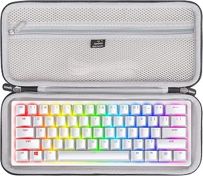 Aproca Keyboard Case Compatible with RK Royal KLUDGE RK61 / Razer Huntsman Mini/Keychron K7 Ultra-Slim Wired 60% Mechanical Gaming Keyboard, Portable Storage Bag for Accessories (Case Only)