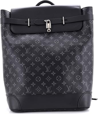 Pre-Loved Steamer Backpack Monogram Eclipse Canvas, Black
