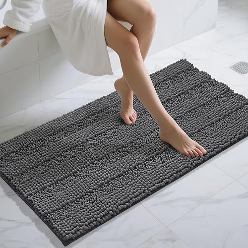 Miniatura 43 de Yimobra Alfombras lavables para baño, alfombra de baño de chenilla súper suave y absorbente para piso y alfombra, alfombra antideslizante de secado