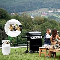 Vista 7 de Adaptador de tanque de propano de 100 libras con medidor, medidor de tanque de propano POL de ajuste universal convierte la válvula de servicio