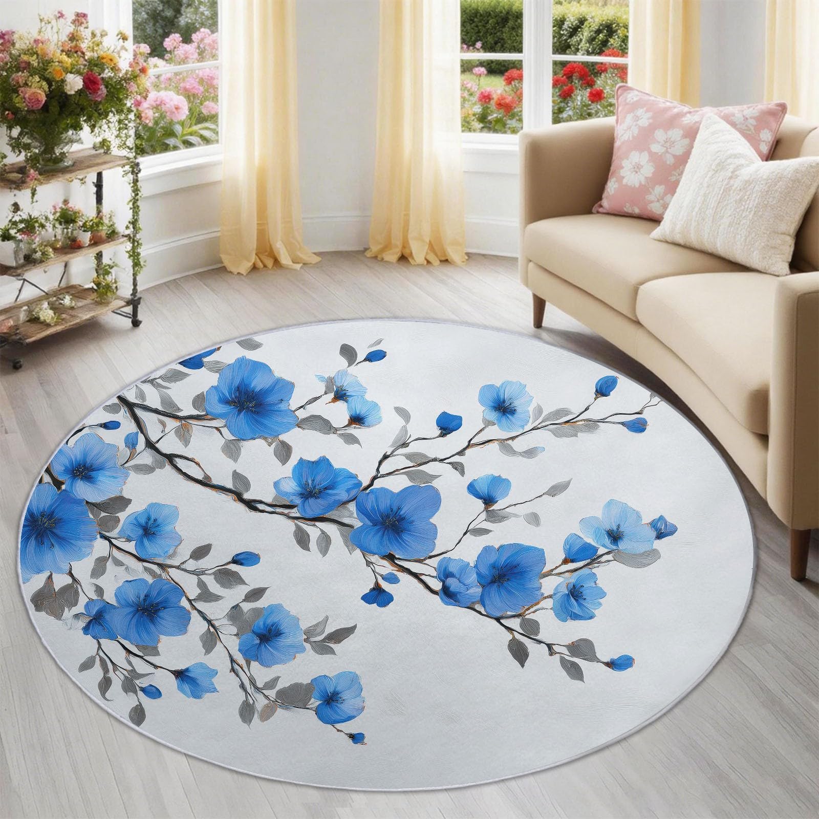 Tapis rond enfant lavable en machine et antidérapant 60cm