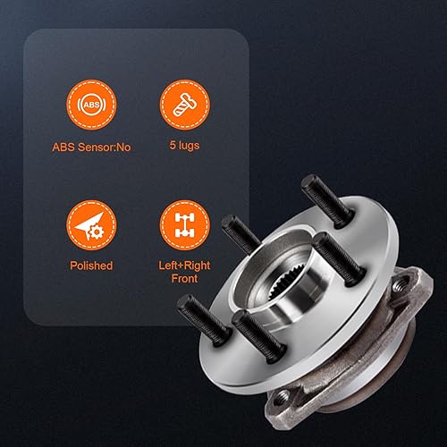 Vista 11 de OCPTY Juego de 2 rodamientos y bujes de rueda delantera de 5 lengüetas sin ABS Dodge Dakota Ford Explorer Flex Mustang Ranger Jeep Comanche Liberty