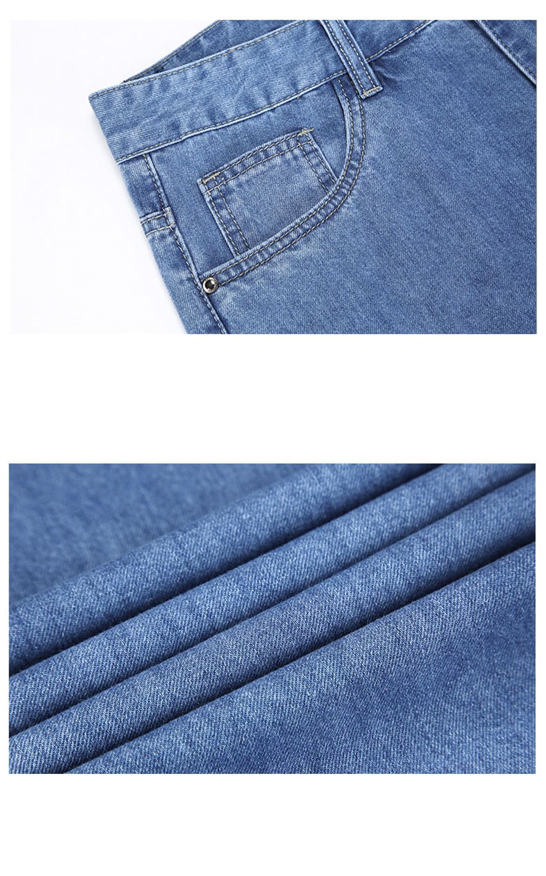 Vogrtcc Pantaloni da Uomo d'Affari in Denim Dritto Pantaloni Plus Size Jeans