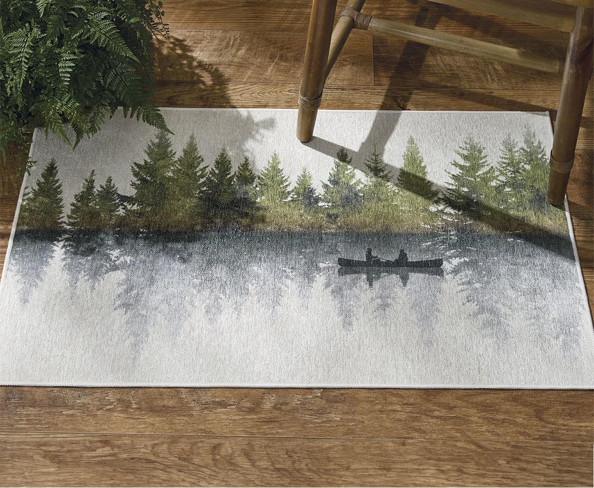 BLACK FOREST DECOR Tranquil Lake Accent Rug, Polyester, Indoor Area Rug, 38" W x 24" L