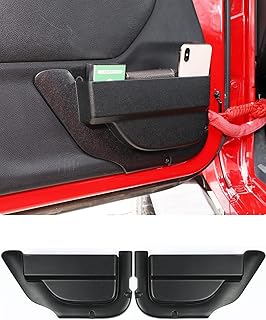 Savadicar DP4 Front Door Storage Pockets Without Cup Holder, Side Insert Box Organizer for 2011-2018 Jeep Wrangler JK JKU 2/4 Door, Interior Expansion Accessories, Patented Design, Black, 2 PCS