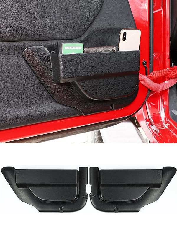 Savadicar DP4 Front Door Storage Pockets Without Cup Holder, Side Insert Box Organizer for 2011-2018 Jeep Wrangler JK JKU 2/4 Door, Interior Expansion Accessories, Patented Design, Black, 2 PCS by Savadicar - Used condition - US$22.41