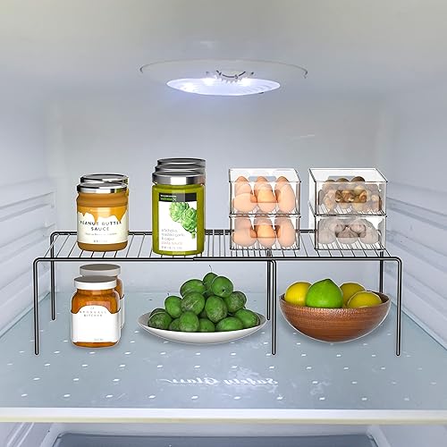 Miniatura 2 de Redrubbit - Estante de mostrador y estante de cocina de metal expandible a prueba de óxido, juego de 4 piezas de 2, ahorrador de espacio para