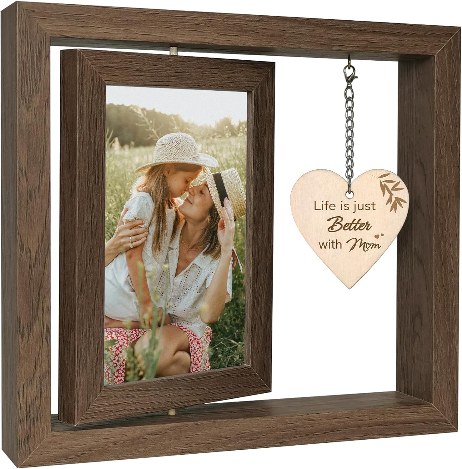EYITUPC Side by Side or Miles Apart Grandkids are Always Close to the Heart Picture Frame Grandma Grandpa Photo Frame Birthday Grandparents Day Gifts, Display Two 4x6