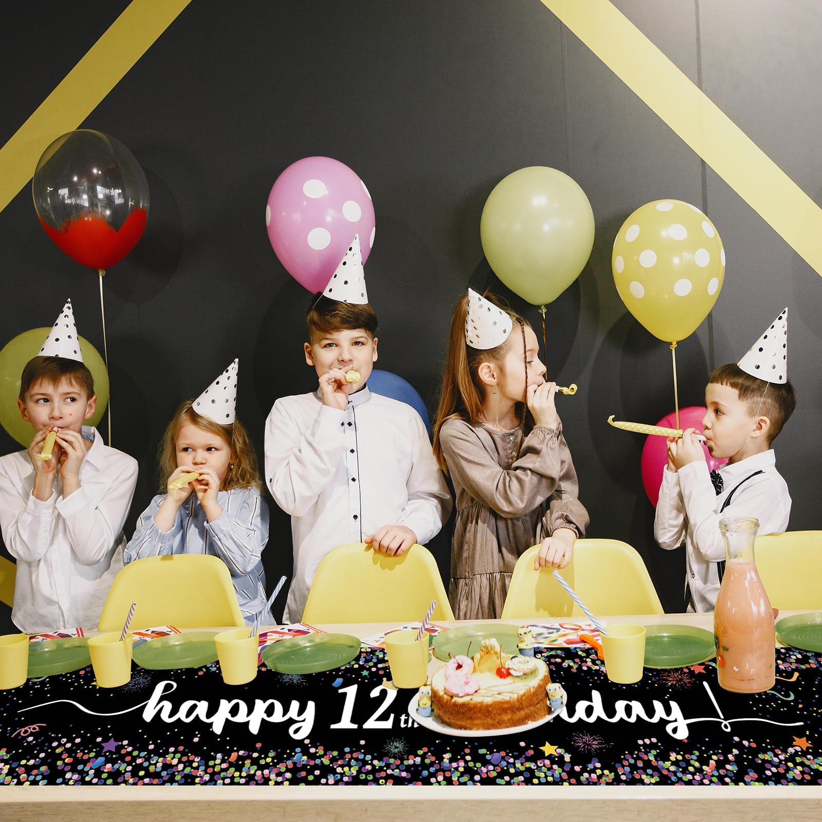 13. Tafelloper verjaardag, zwarte decoratie 13e verjaardag jongen Happy Birthday tafelkleed tafeldecoratie voor kinderen meisjes jongens 13e verjaardag party decoratie 180 x 35 cm