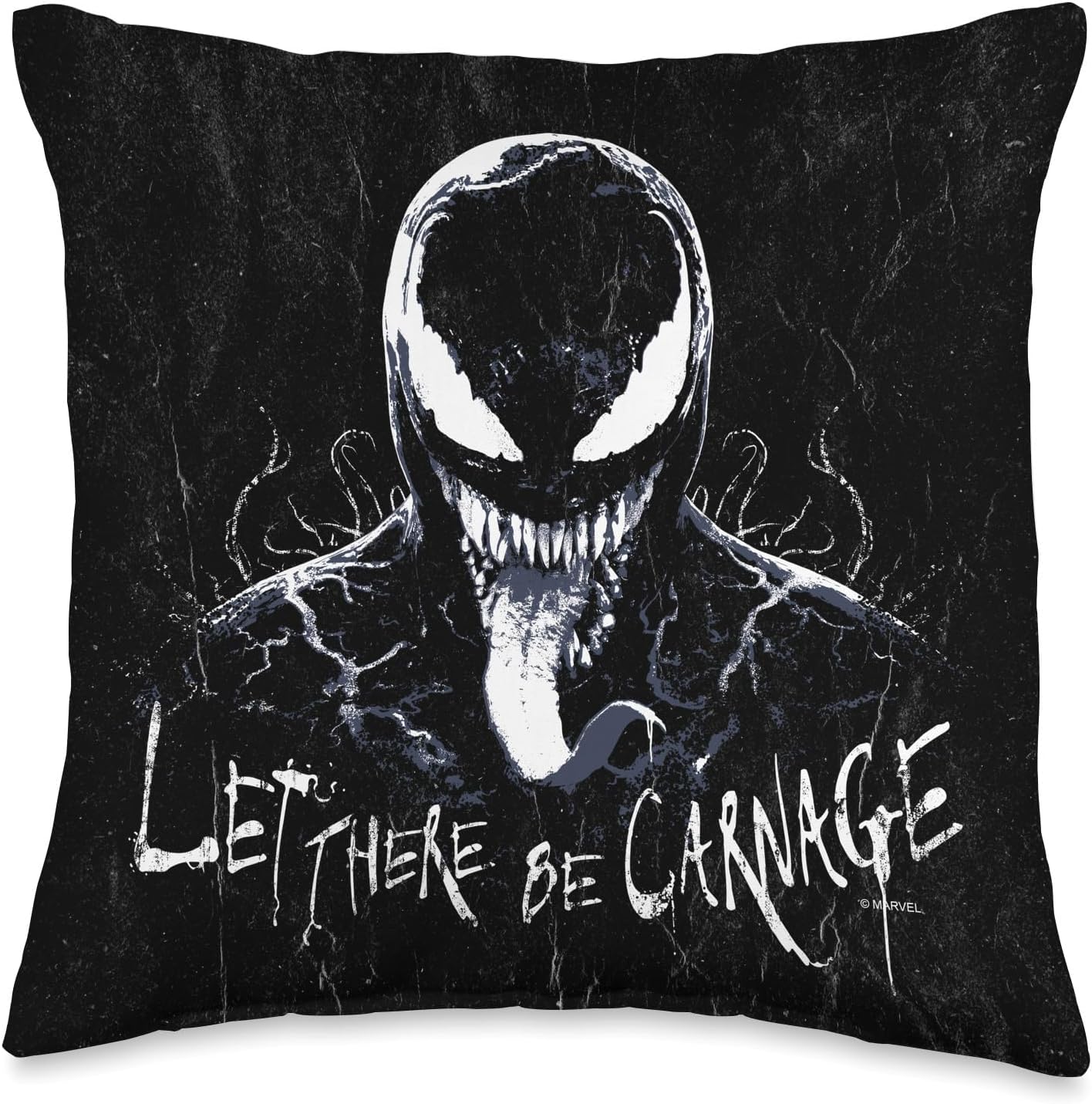 Marvel Venom: Let There Be Carnage Eddie Brock Black Throw Pillow