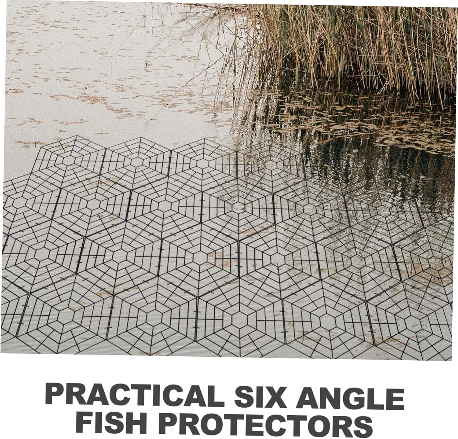 VICASKY 30Pcs Plastic Net Angle Fish Protector Mesh for Outdoor Use Lightweight Floating Fish Guards Safety and Fish Protection