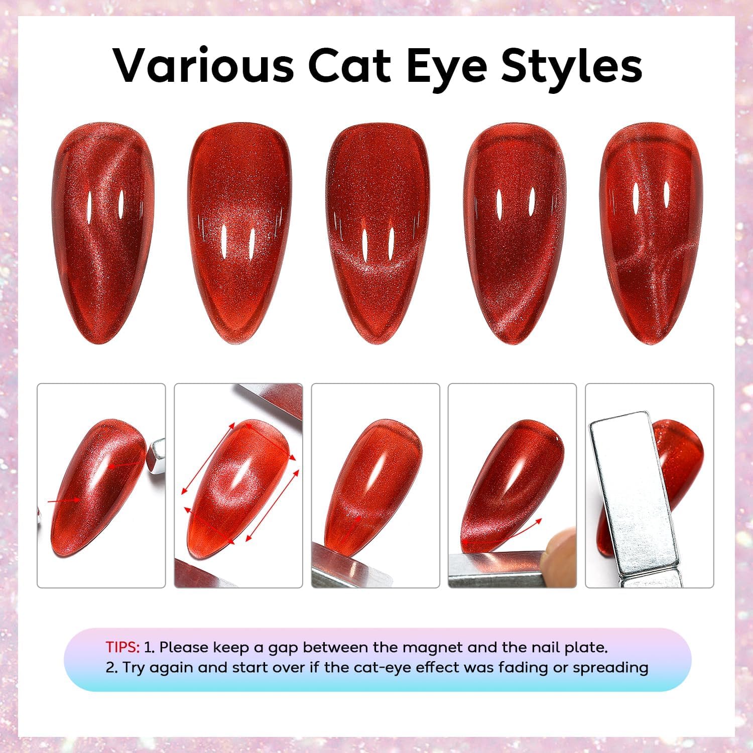 AIMEILI Hema Free Cat Eye Gel Lakier do paznokci UV LED Gellack Soak Off Vegan Cruelty-Free Gel Polish 10 ml (731)