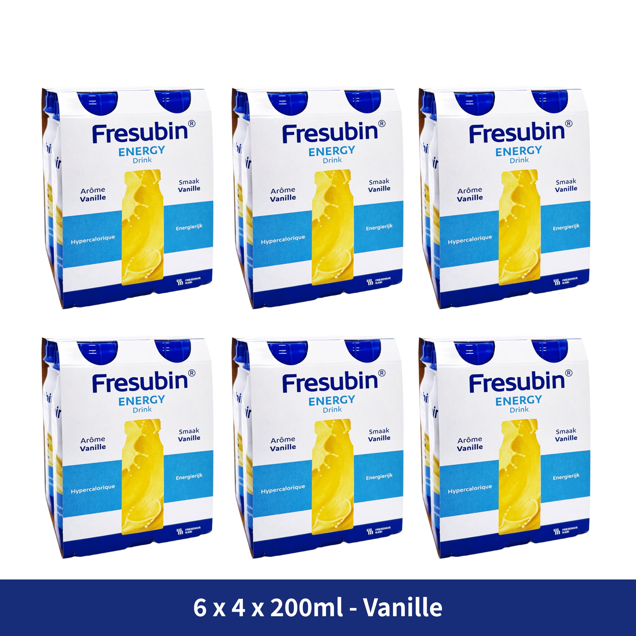 Fresubin Energy Drink - Vanille Hochkalorische Trinknahrung von Fresenius Kabi, 300 kcal pro Flasche, laktosearm, ohne Ballaststoffe ideal bei Mangelernährung (200 ml (24er Pack), Vanille)
