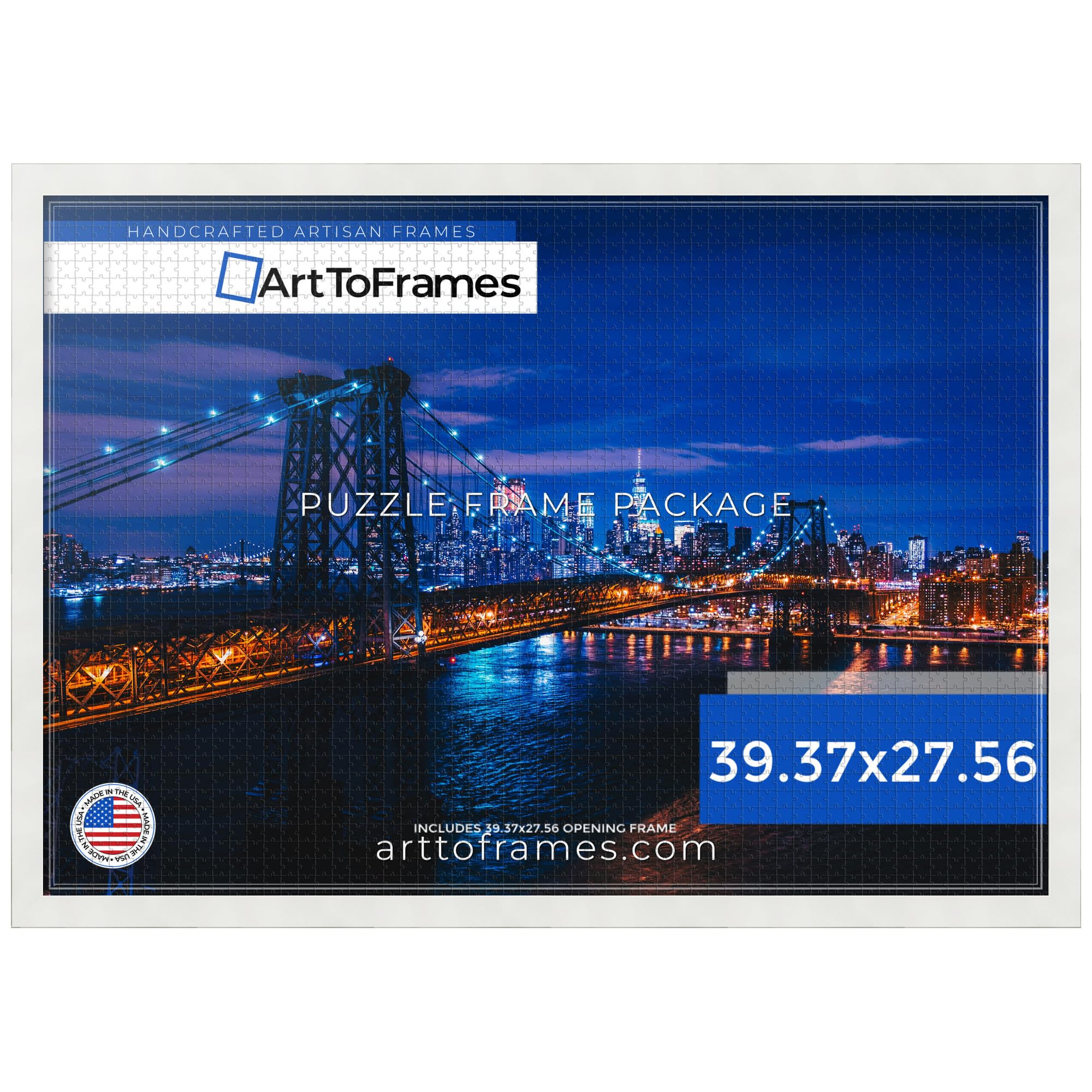 ArtToFrames 100x70 CM White Puzzle Frame
