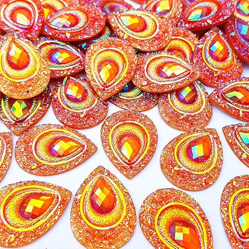 Miniatura 7 de Botones brillantes de color AB para coser, manualidades, cuentas de espalda plana, para decoración de disfraces, vestidos de boda, 0.709 x 0.984 in,