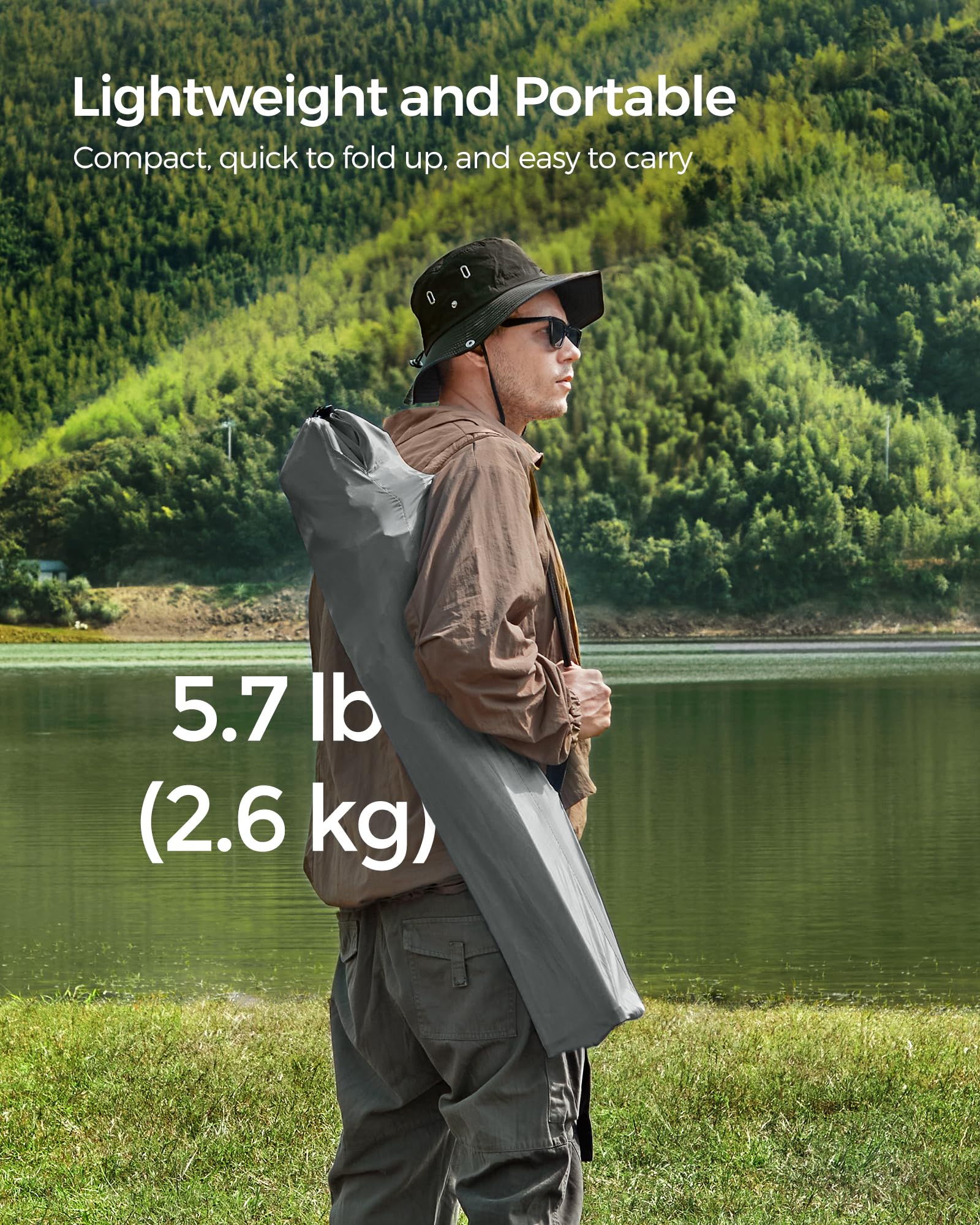 SONGMICS Set di 2 sedie pieghevoli da campeggio, comode, struttura resistente, portata massima 150 kg, sedia da esterno con portabicchieri, per campeggio, giardino, pesca, terrazza, grigio ardesia