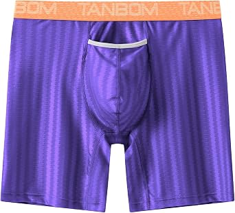 ZONBAILON Mens Underwear Satin Ice Silk Horizontal Fly Boxer Briefs with Pouch