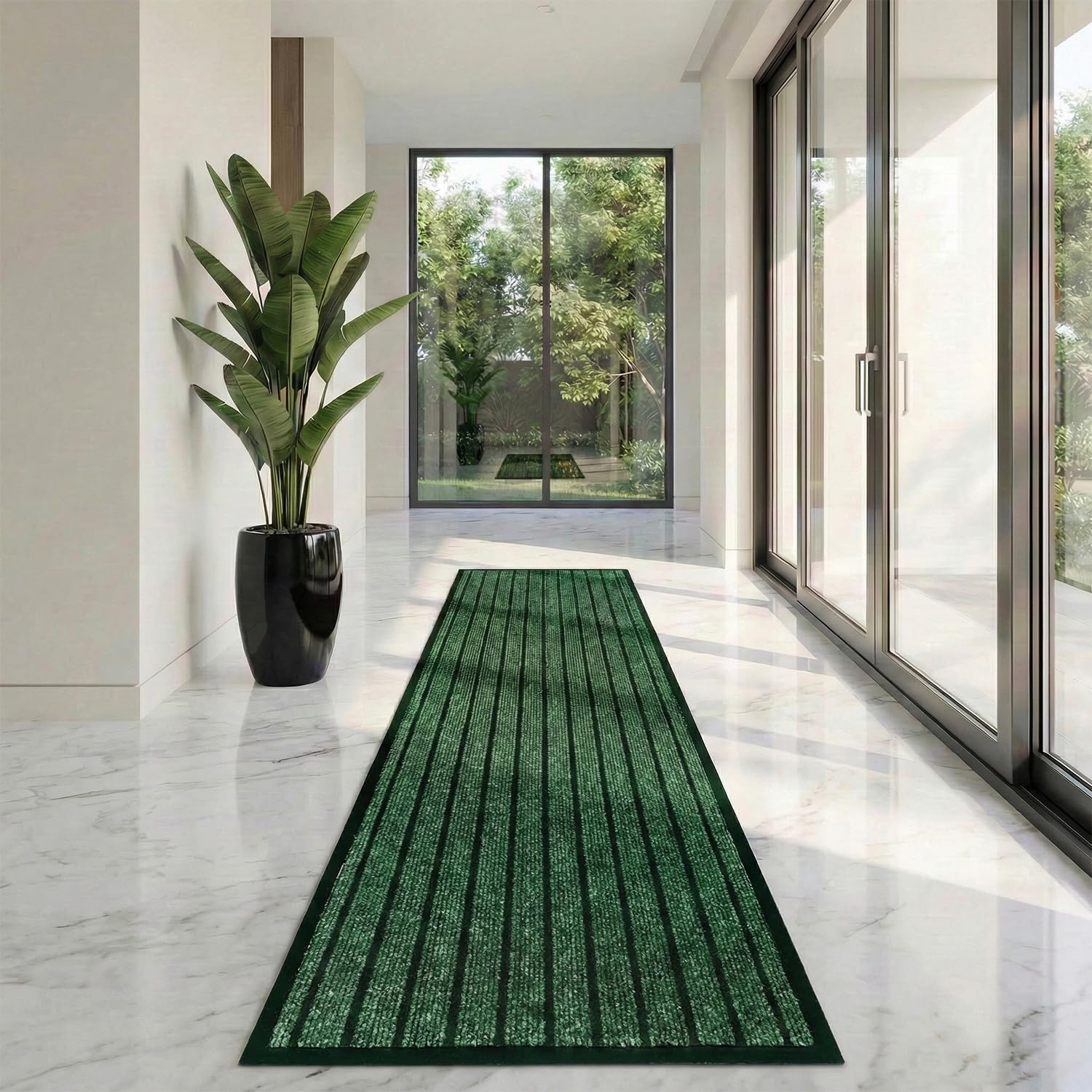 Cozy Haven Rubber Runner Rug โ Outdoor & Indoor Heavy Duty Washable Non-Slip Runner Rug for Kitchen Garden, Inside & Outside Floor Mats, Waterproof and Dirt Trapper Entrance Rug (80x150 cm, Green 2) โ image 1
