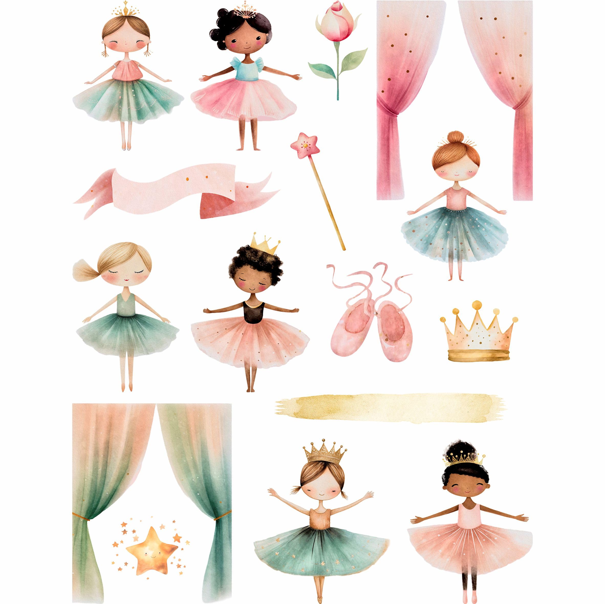 Ballerinas Rice Paper, 8 x 10.5 inch - for Decoupage Cards Craft