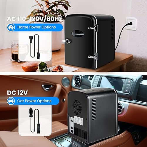 Miniatura 5 de HealSmart - Minirefrigerador portátil de 4 litros6 latas, refrigerador compacto, enfriador y calentador con ventana de observación, 100 % libre de