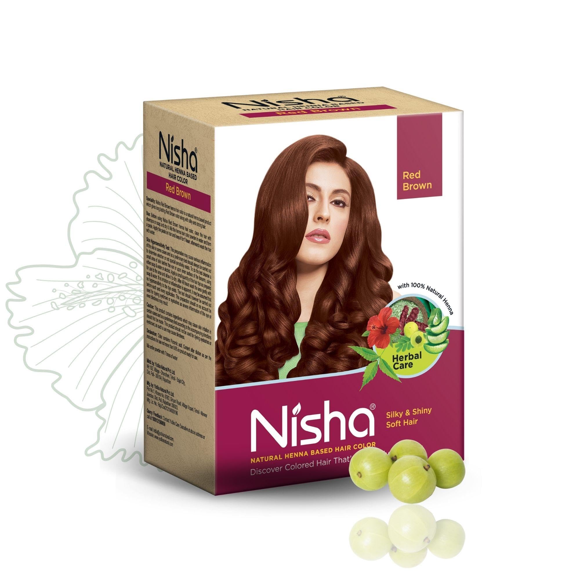 Amazon.com : Nisha Natural Henna Based Hair Color, Permanent Red