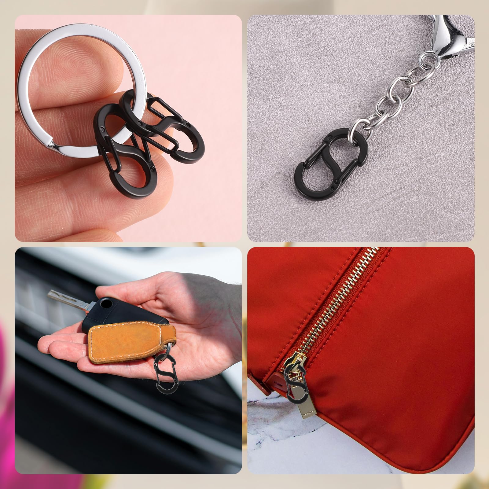 10 Pièces Fermoirs Mousquetons à Double Ouverture, Fermoir Mousqueton