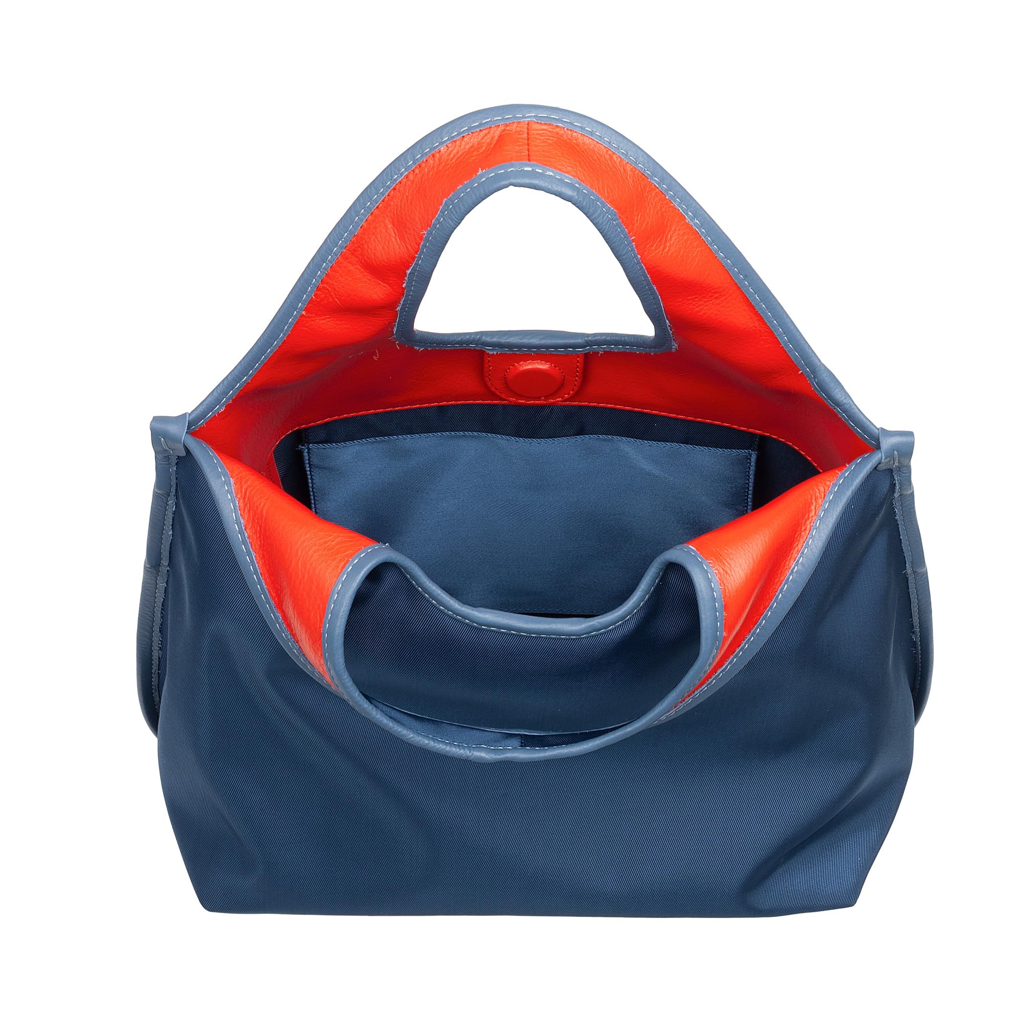 DUDU Borsa Donna a Mano a Tracolla in Nylon e Pelle Après Ski – Shopper Leggera Dimensioni Medie con Tracolla Regolabile e Chiusura Magnetica, Design Sportivo Chic Denim blue