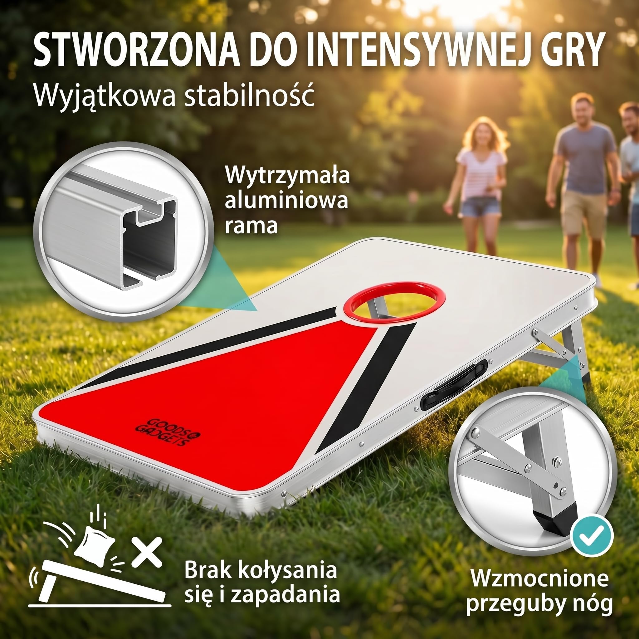 GOODS+GADGETS® Cornhole XXL – Gra Ogrodowa z 8 Workami