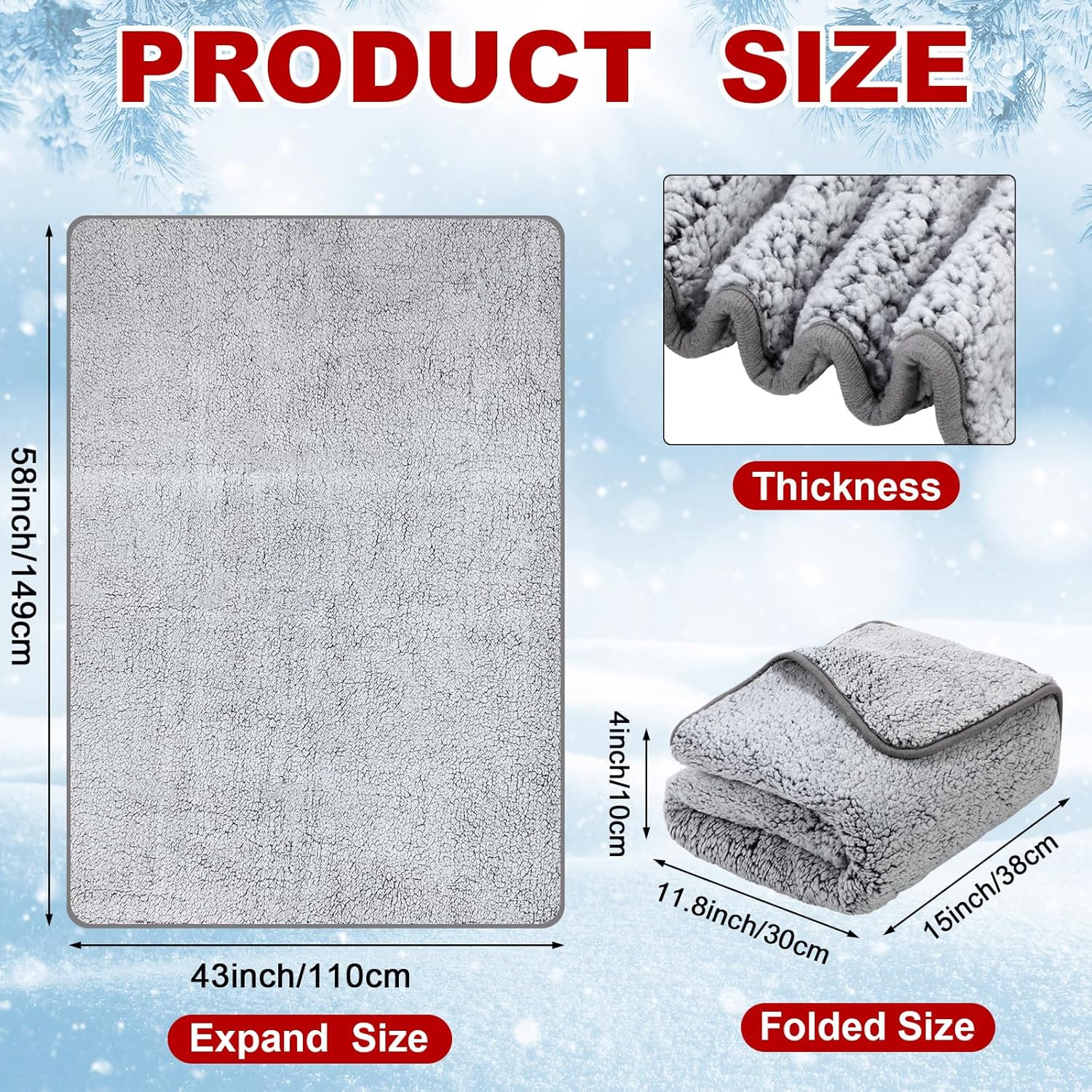 Riakrum 12v Electric Heated Blanket 58 x 43 Inch Fleece Heated Blanket with Temperature Controller, Cigarette Lighter Socket Car Outlet Adapter for Car Winter Cold Weather (Gradient Black) - Image 2