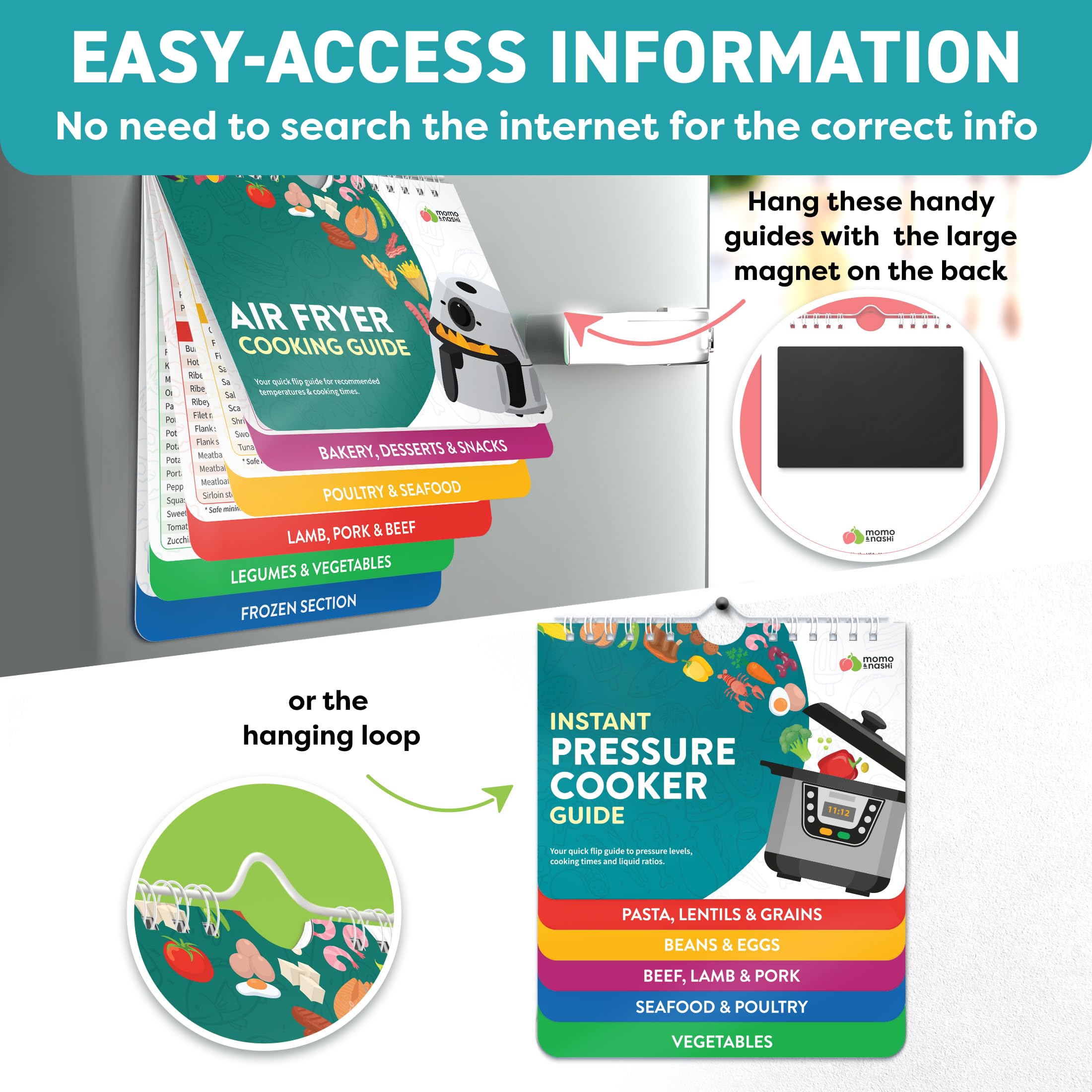 Air Fryer & Instant Pot Magnetic Cooking Guides - 7" x 6" Each - Set of 2 Instant Pot Air Fryer Accessories Cook Books - Airfryer Kitchen Accessories & Kitchen Gadgets 2026 view 3