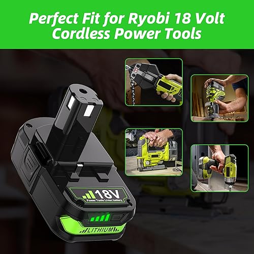 Miniatura 7 de Paquete de 2 baterías de litio de repuesto de 4.0Ah para Ryobi de 18 V ONE+ Plus P102 P103 P104 P105 P106 P108 P107 P109 P190 PBP002 PBP003 PBP003