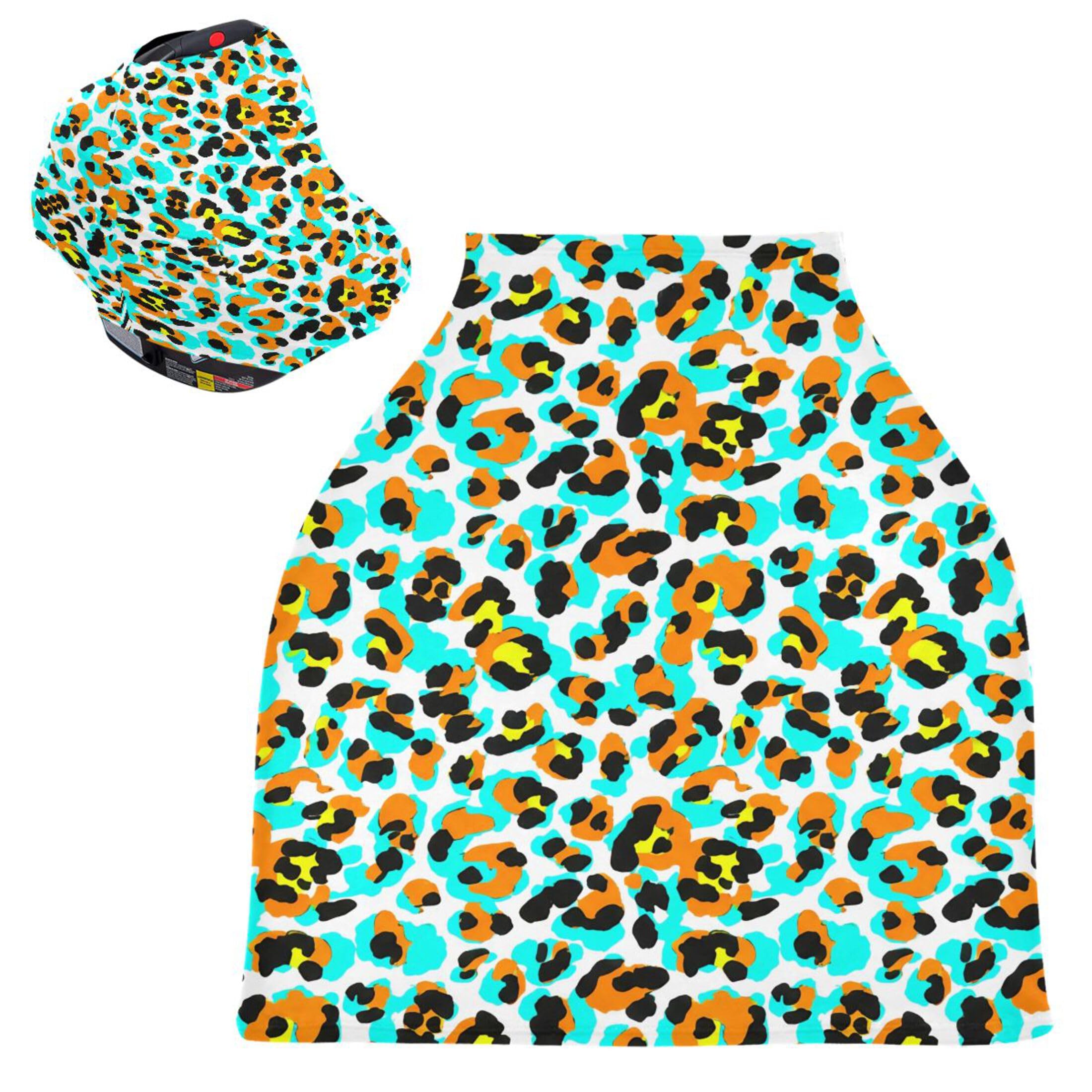Sevdomey Leopard Print Nursing Car Seat Cover for Babies Newborns, Multi-Purpose Soft Breathable Breastfeeding Cover Nursing Scarf