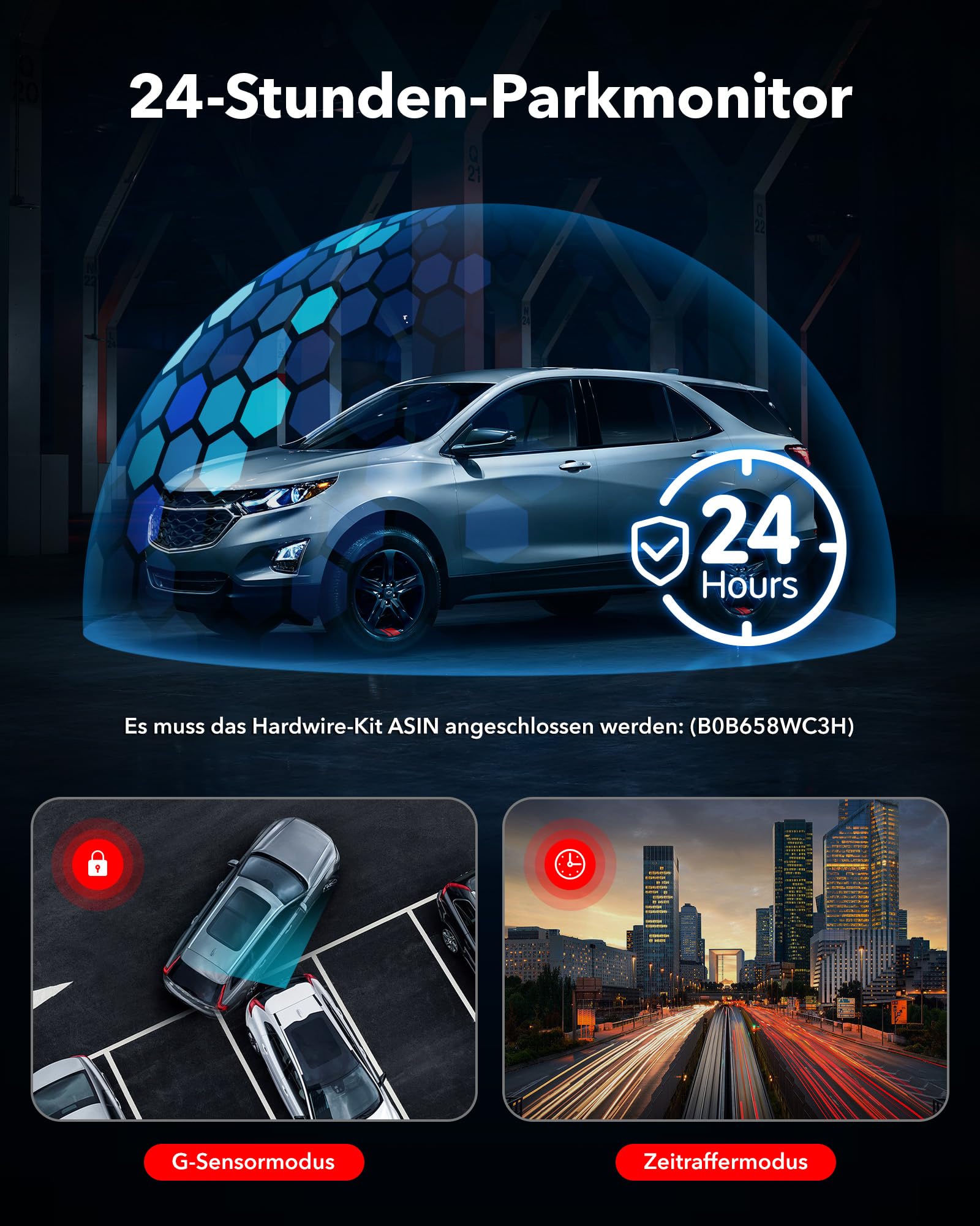 REDTIGER Dashcam Auto Vorne Hinten 4K/2,5K mit STARVIS 2, Dash Cam Auto Kamera 3,18" IPS-Bildschirm, kostenlose 128-GB-Karte,5.8GHz WiFi, GPS, 170°Weitwinkel WDR, Unterstützt 512 GB Max(F7NP)