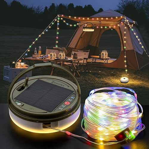 Solar Camping String Lights, 4 in 1 Camping String Lights