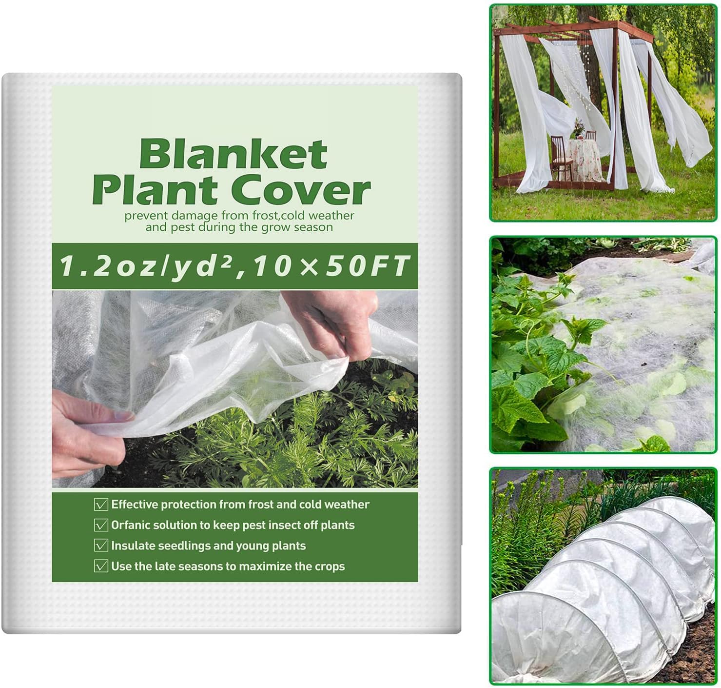 Plant Covers Freeze Protection, 10Ft x 50Ft Reusable