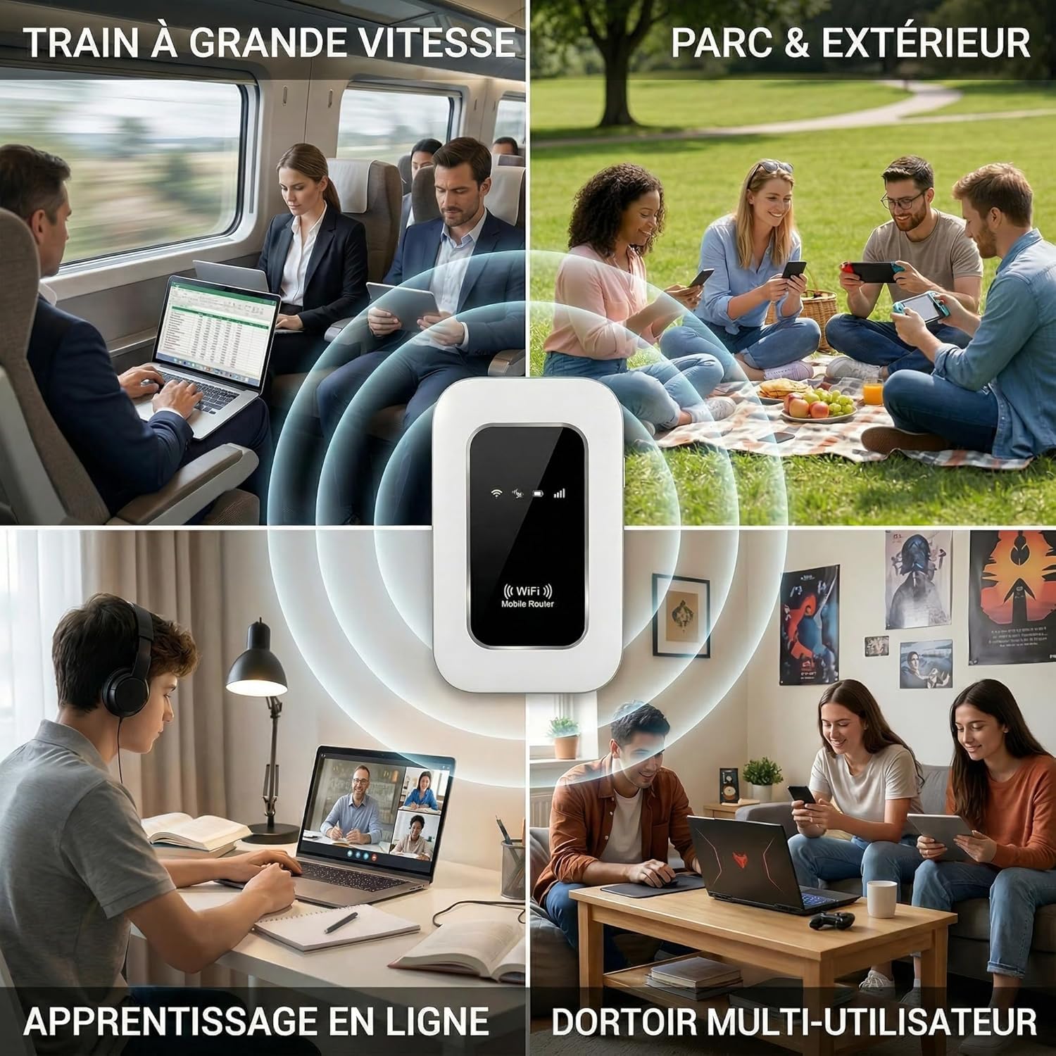 Routeur 5G Portable WiFi 6 Débloqué Carte SIM, 300Mbps, Toute l'europe | Slot SIM débloqué,Haut débit 5G/4G+,Toute l'Europe,28 appareils,WPA3 sécurisé,2100mAh,12h autonomie,voyages et télétravail