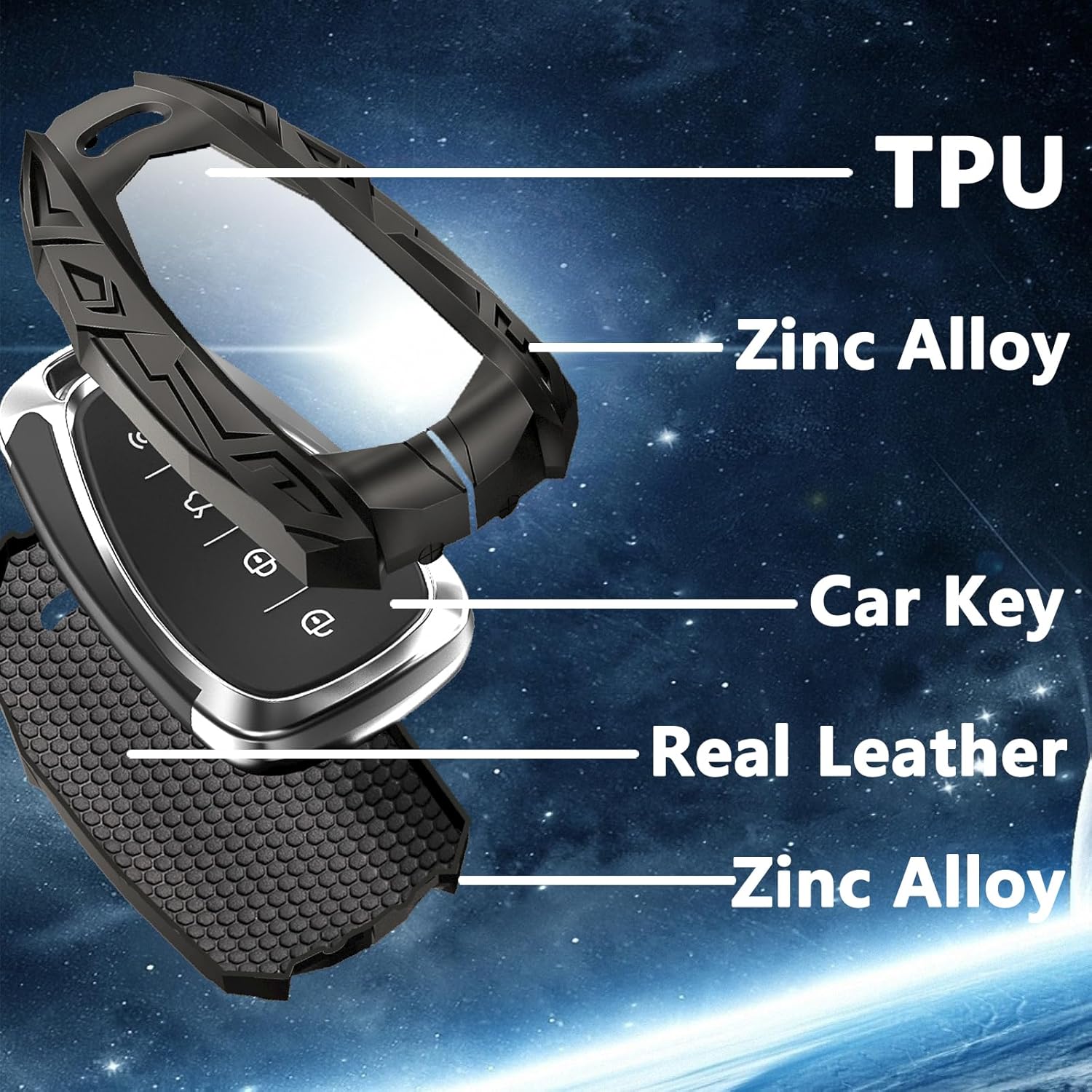For Chevrolet Key Fob Cover,Keychain,Zinc Alloy Protection Car Key Case for Chevy Equinox Malibu Camaro Cruze Blazer Traverse Trax Volt Bolt Keyshell Accessories(For Chevy Style A Grey)