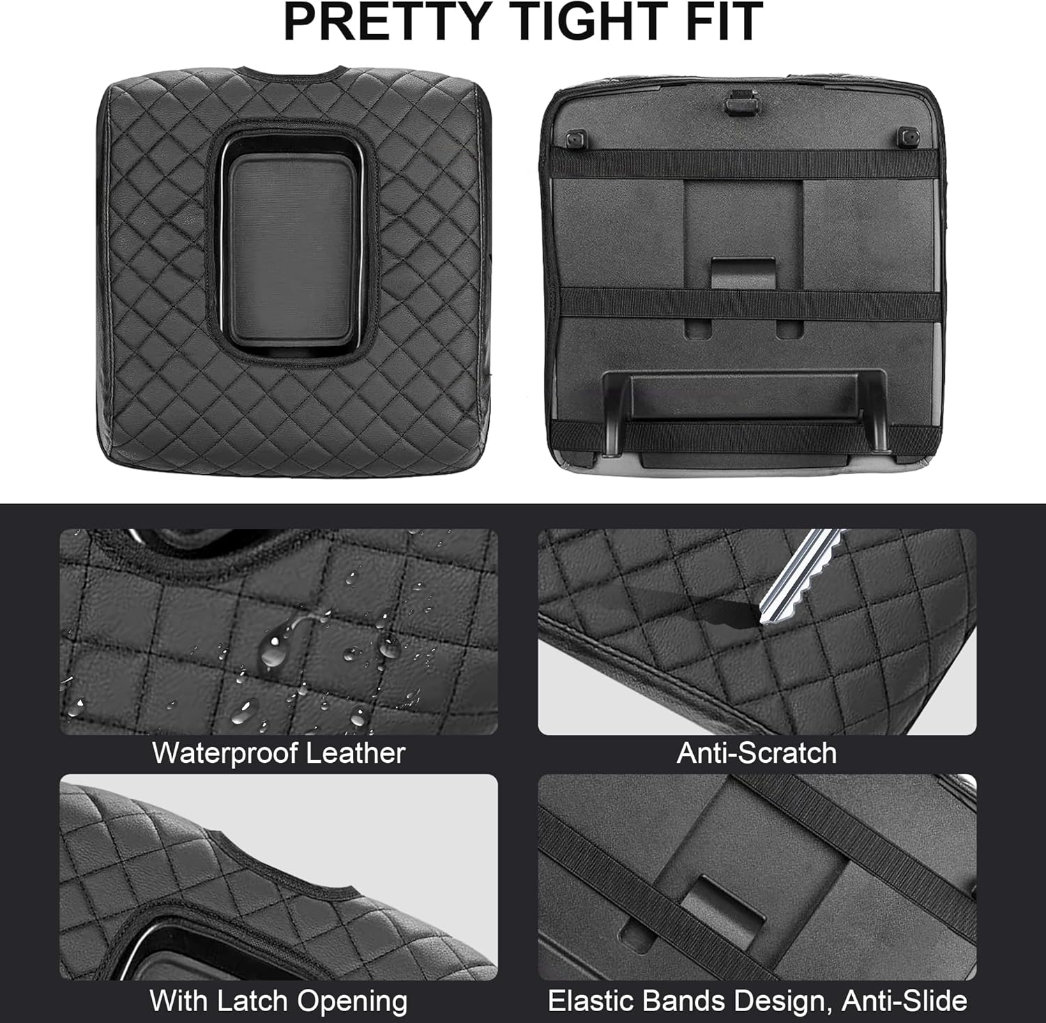 Center Console Cover for Chevy Silverado GMC Sierra Accessories 2019-2025 Protecting Your Center from Harm Only fit for Jump Seat Console Leather Armrest Cover |Preserve your Truck New Appearance|