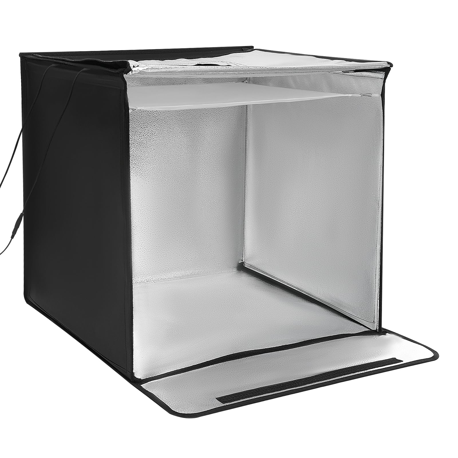 Lot de boîtes à lumière LED professionnelles - 60 x 60 x 60 cm - Avec plaques lumineuses LED - 5 fonds arrière pour studio photo, photographie de produits et enregistrement vidéo