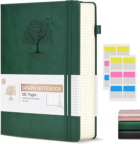 Miniatura 7 de Cuaderno de papel gráfico con espiral, 360 páginas numeradas con cuadrícula, cuadernos encuadernados de papel gráfico grueso de 100 gsm para mujeres