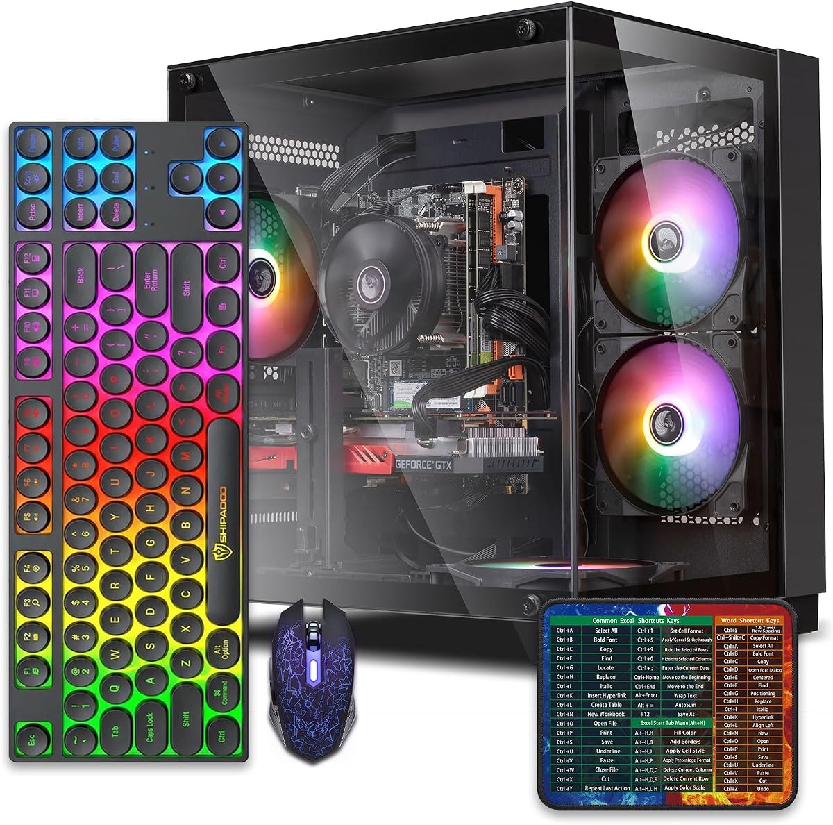 Prebuilt Gaming PC Desktop,Intel Core i5 Business Office Tower Computers PC | RX550 4G Graphics Card, 16GB RAM and 512GB SSD, WiFi, Win11 Home, Suitable for Study,transaction,Entertainment,Gaming, etc.