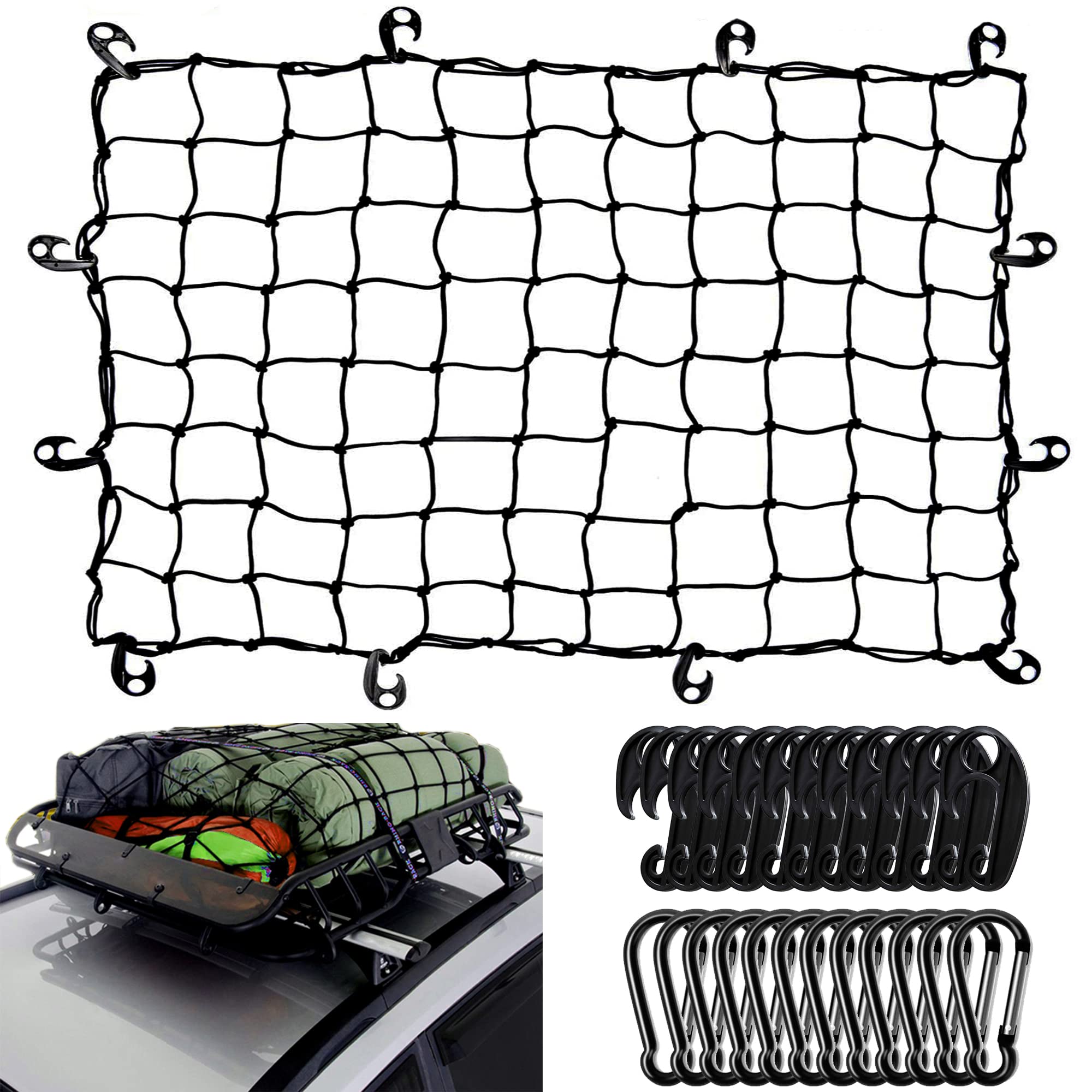 Buy Bungee Cargo Net for Pickup Truck Bed, 3’X4’ Stretches to 6' x 8