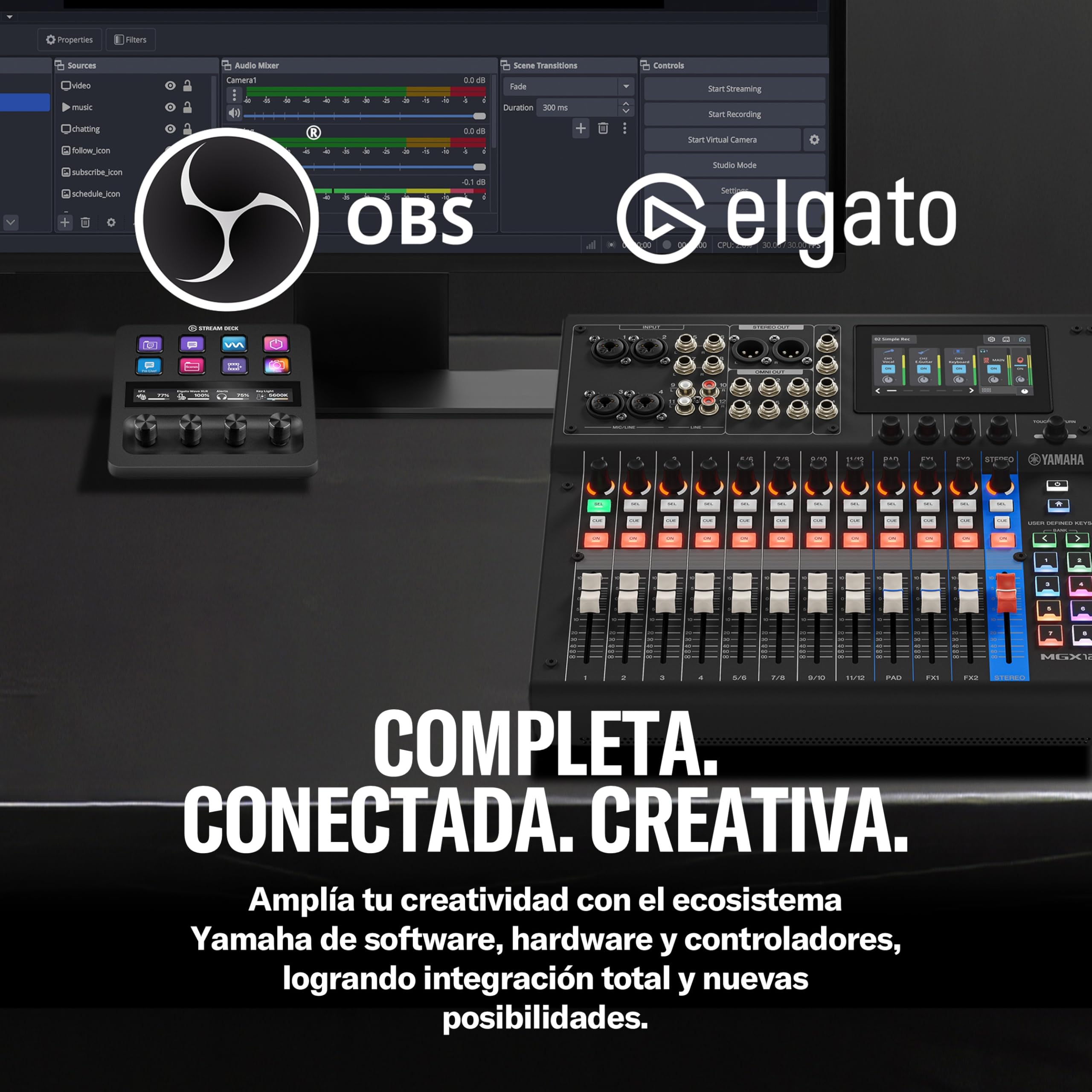 YAMAHA MGX12 Consola de Mezcla Digital con LCD Táctil, Bluetooth, Blanco | Mezclador Compacto con Doble USB, Grabación Multipista en microSD y Herramientas de Audio Inteligentes