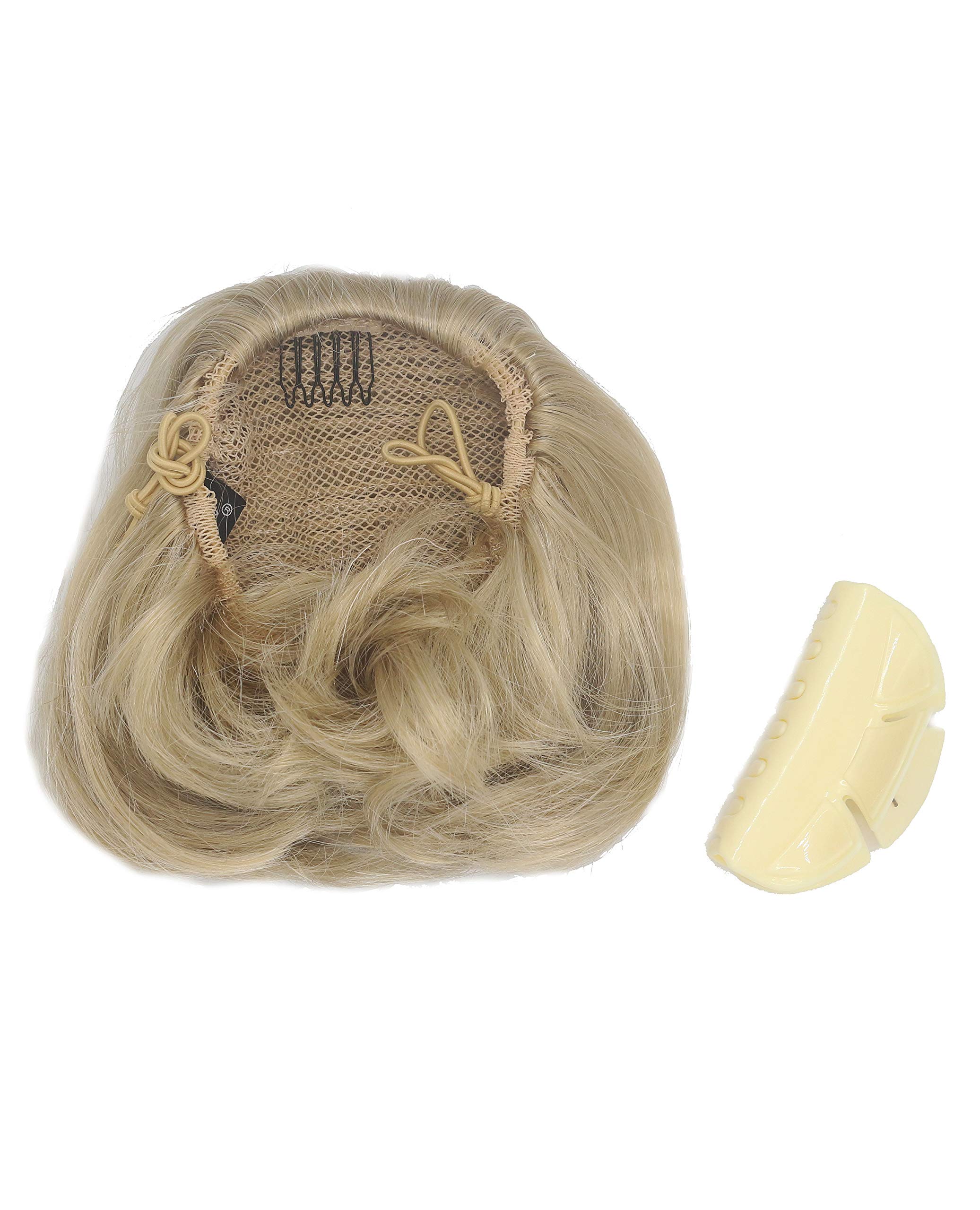 WIG ME UP - 909AB-V-22 Ponytail Hairpiece Extensions very short straight voluminous like hair bun champagne blond - Image 4