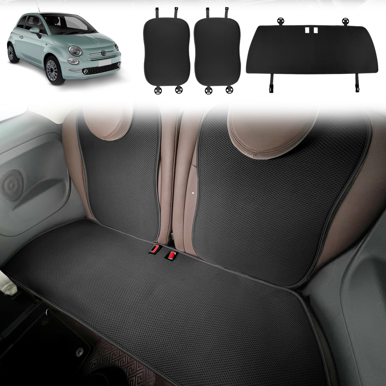 Amazon | KUNGKIC フィアット Fiat 500 専用 後部座席 背中 座席シート  