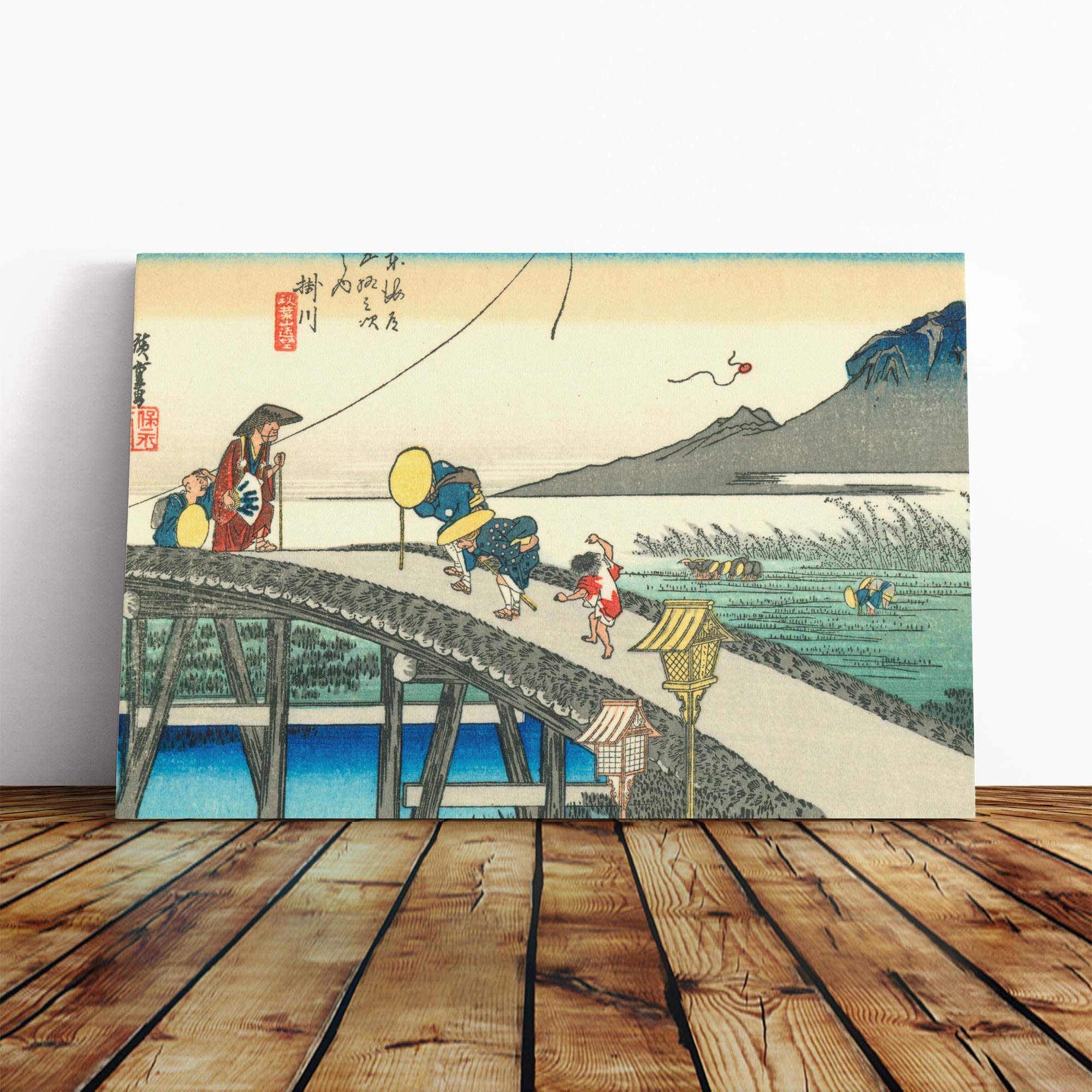 Hiroshige Japanese Oriental Tokaido Canvas Print | Gallery Wrapped 30mm Frame Wall Art | 30x20 inches | Ready to Hang | Asian Picture | Living Room Bedroom Lounge Office